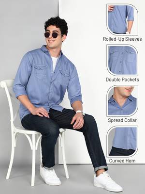Men's cotton twill casual shirt | double pocket shirt 4
