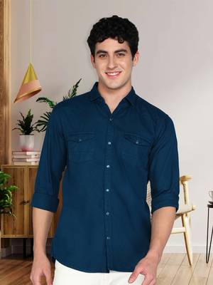Men's cotton twill casual shirt | double pocket shirt 1