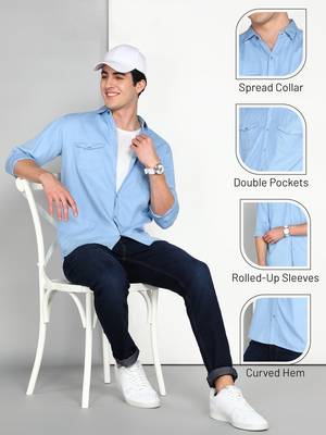 Men's cotton twill casual shirt | double pocket shirt 5