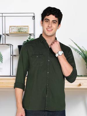 Men's cotton twill casual shirt | double pocket shirt 1