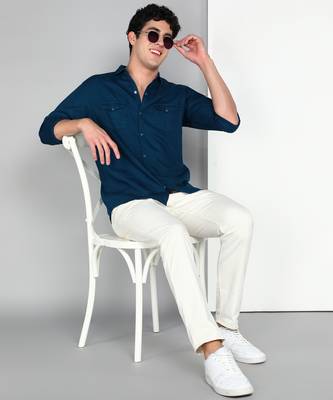 Men's cotton twill casual shirt | double pocket shirt 3