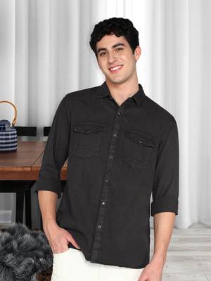 Men's cotton twill casual shirt | double pocket shirt 1