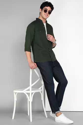 Men's cotton twill casual shirt | double pocket shirt