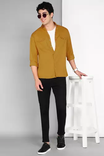 Men's cotton twill casual shirt | double pocket shirt
