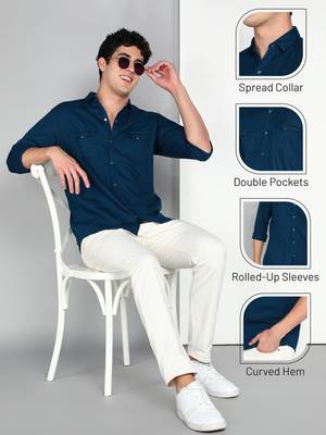 Men's cotton twill casual shirt | double pocket shirt 5