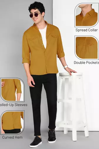 Men's cotton twill casual shirt | double pocket shirt