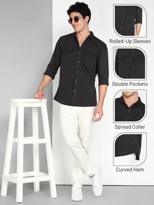 Men's cotton twill casual shirt | double pocket shirt 5
