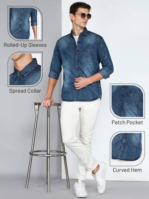 Kuons avenue men's denim casual shirt | denim shirt for men 5