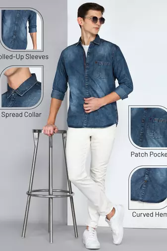 Kuons avenue men's denim casual shirt | denim shirt for men