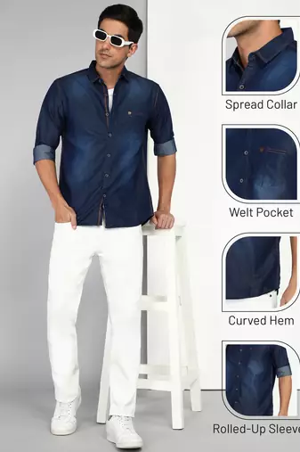 Kuons avenue men's denim casual shirt | denim shirt for men