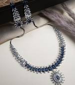 Elegant blue american diamond necklace set – sparkling glamour for special occasions