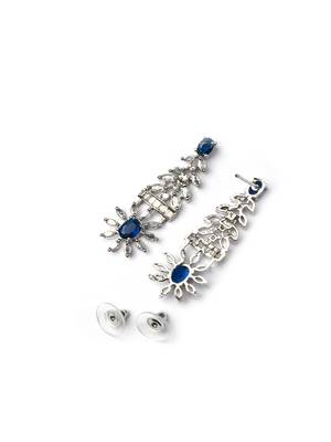 Elegant blue american diamond necklace set     sparkling glamour for special occasions 5
