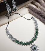 Elegant green american diamond necklace set     sparkling glamour for special occasions