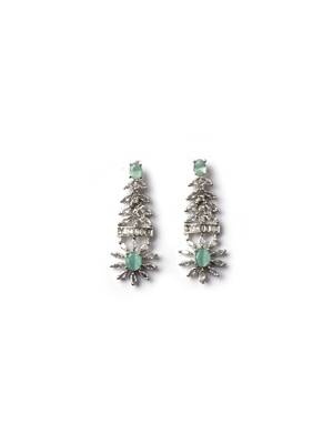 Elegant turquoise american diamond necklace set     sparkling glamour for special occasions 4
