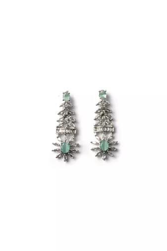 Elegant turquoise american diamond necklace set     sparkling glamour for special occasions