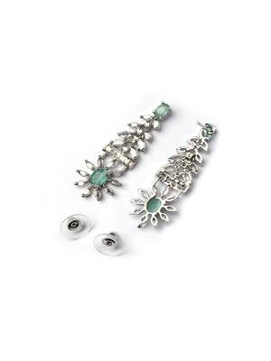 Elegant turquoise american diamond necklace set     sparkling glamour for special occasions 5