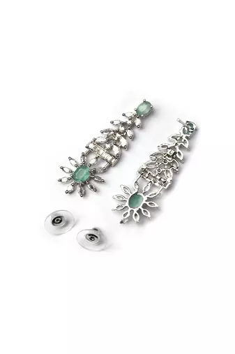Elegant turquoise american diamond necklace set     sparkling glamour for special occasions