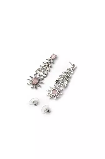 Elegant pink american diamond necklace set     sparkling glamour for special occasions