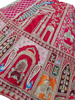 multi-color bridal lehenga choli with dupatta  4