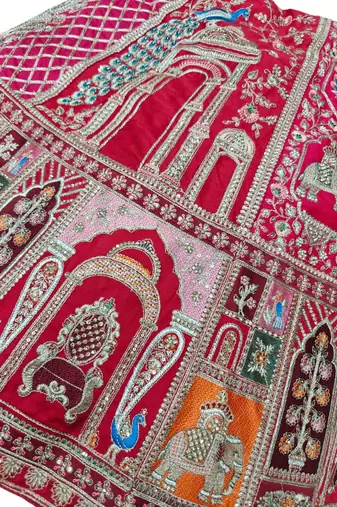 multi-color bridal lehenga choli with dupatta 
