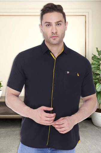 Men's linen cotton casual shirt | half sleeves shirt for men