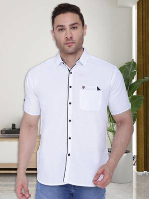 Men's linen cotton casual shirt  | half sleeves shirt for men 1