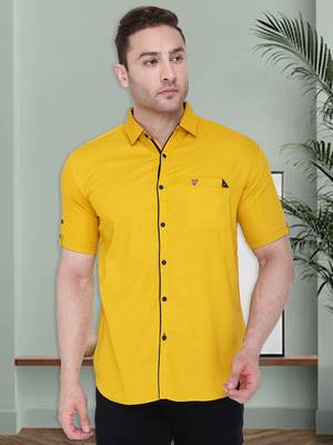 Men's linen cotton casual shirt  | half sleeves shirt for men 1