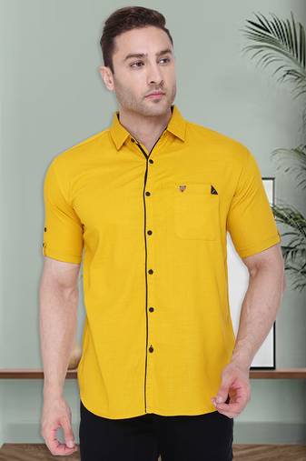 Men's linen cotton casual shirt | half sleeves shirt for men