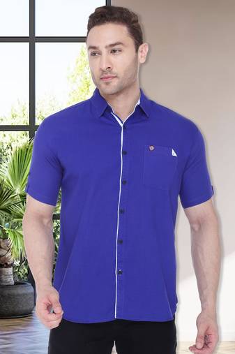 Men's linen cotton casual shirt | half sleeves shirt for men