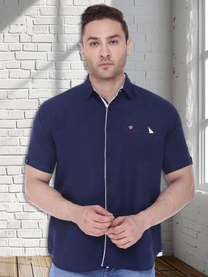 Men's linen cotton casual shirt  | half sleeves shirt for men 1
