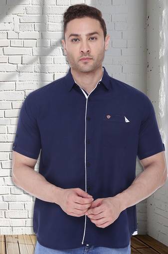 Men's linen cotton casual shirt | half sleeves shirt for men