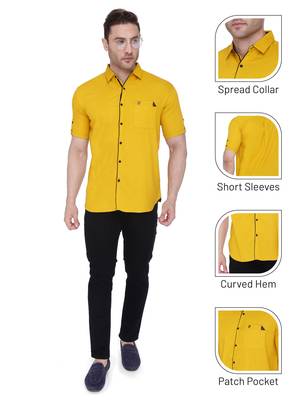 Men's linen cotton casual shirt  | half sleeves shirt for men 5