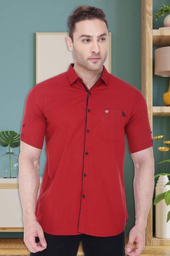 Men's linen cotton casual shirt | half sleeves shirt for men