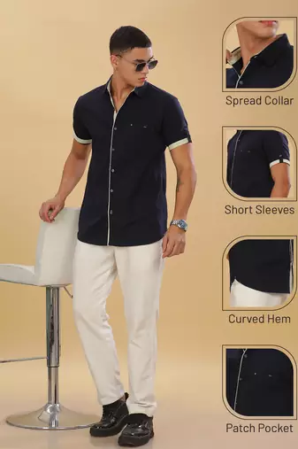 Men's linen cotton casual shirt  | half sleeves shirt for men