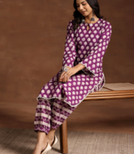 Pink Cotton Printed Co Ord Set 