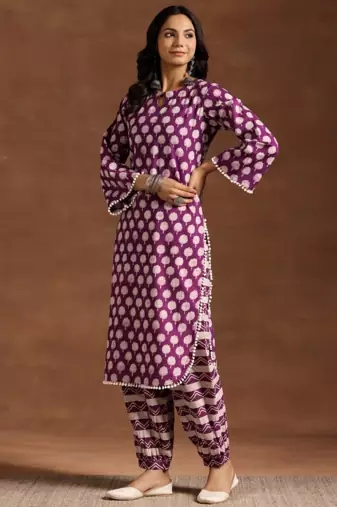 Pink Cotton Printed Co Ord Set 