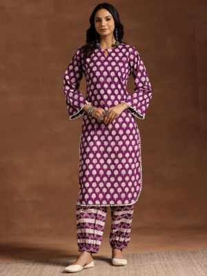 Pink Cotton Printed Co Ord Set  3