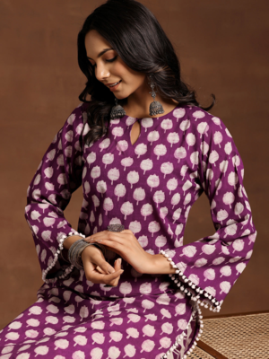 Pink Cotton Printed Co Ord Set  4