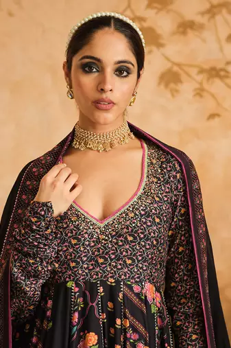 Raag black multiple kali anarkali set