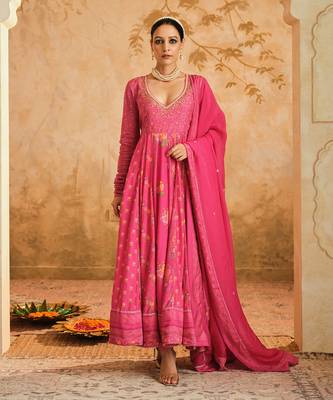 Raag hot pink multiple kali anarkali set 1