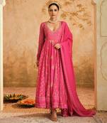 Raag hot pink multiple kali anarkali set