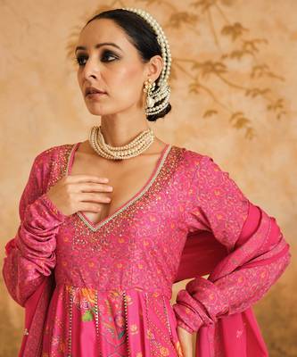 Raag hot pink multiple kali anarkali set 2