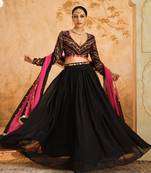 Raag Solid Black Lehenga Set of 3