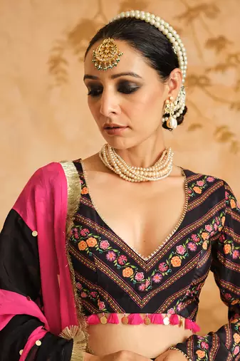 Raag Solid Black Lehenga Set of 3