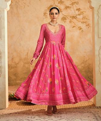 Raag hot pink multiple kali anarkali set 4