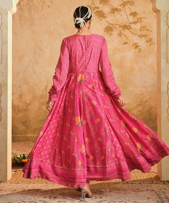 Raag hot pink multiple kali anarkali set 5