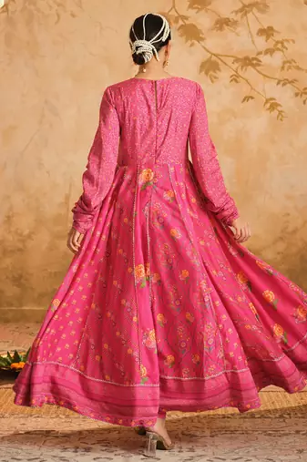 Raag hot pink multiple kali anarkali set