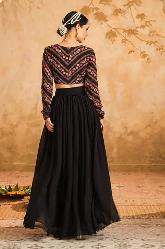 Raag Solid Black Lehenga Set of 3