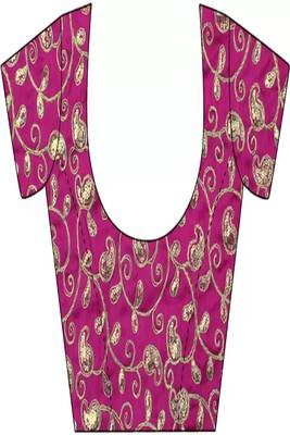 Pink Georgette Lehariya Printed Saree With Unstitched Blouse Piece 3