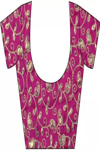 Pink Georgette Lehariya Printed Saree With Unstitched Blouse Piece